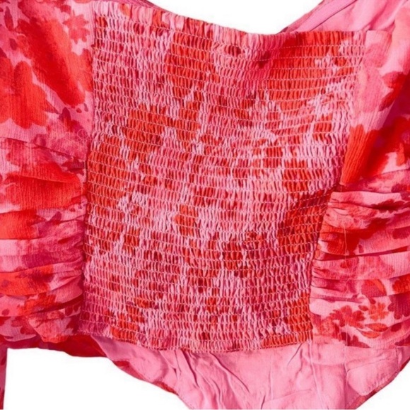 NWOT Free People Oh Lala Top, Pink & Roses - Picture 6 of 7